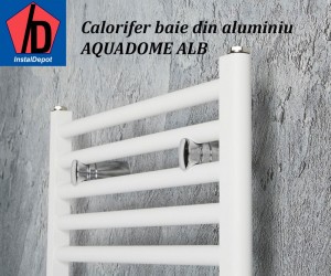 Calorifer de baie aluminiu Aquadome 476x1185 alb. Poza 4195