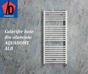 Calorifer de baie aluminiu Aquadome 476x1185 alb. Poza 4197