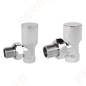 Set robineti radiator decorativi tur/retur coltari, crom